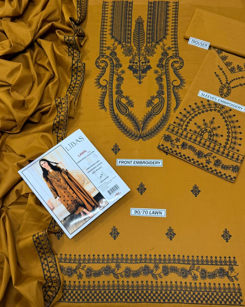 LIBAS Heavy Embroidered Lawn 3pc