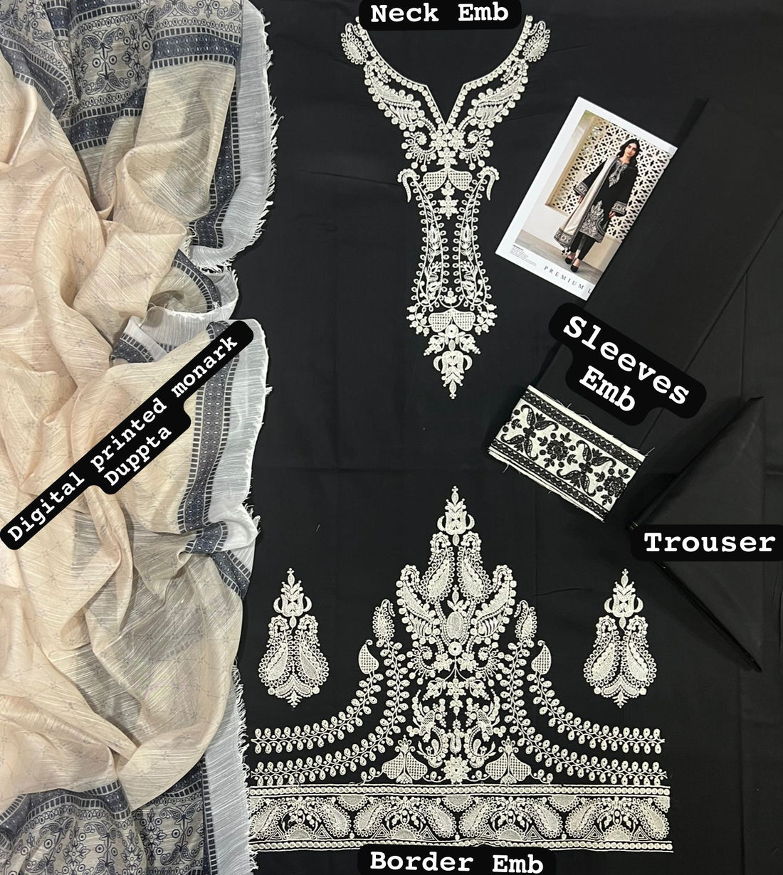 JAZMIN Heavy Embroidered Lawn 3pc